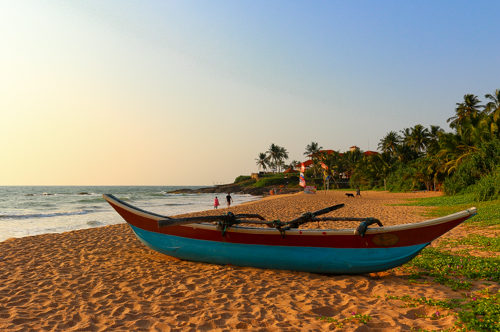 Golden-sand beach Bentota Boat