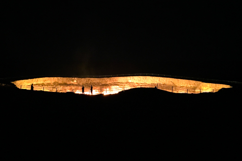 Darvaza gas crater at night, Turkmenistan