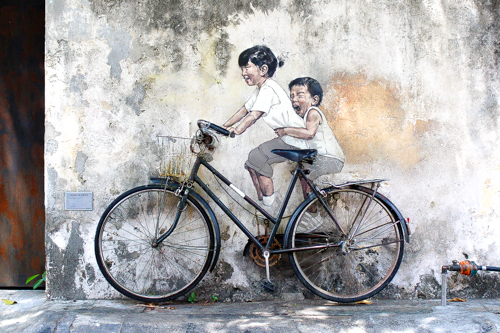 street art in Penang bicycle 