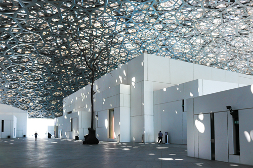 Inside dome of Louvre Abu Dhabi