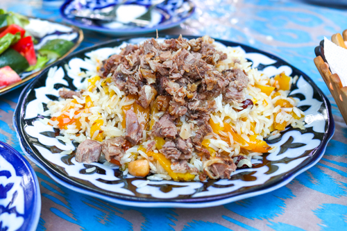 plov (palov or pilaf) in Uzbekistan