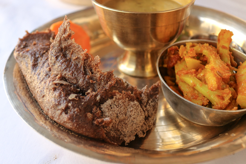 Dal-Bhat with Dhido (Dhindo)