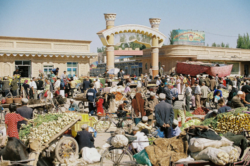 Entrance of bazaar, Uyghur, China